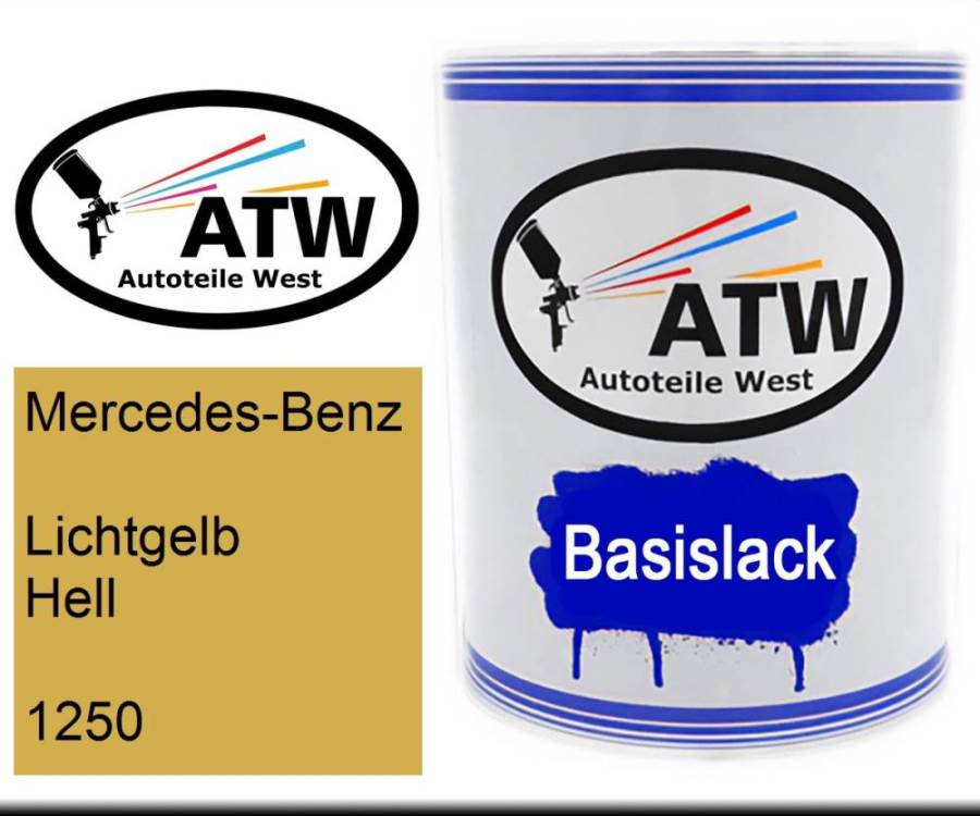 Mercedes-Benz, Lichtgelb Hell, 1250: 1L Lackdose, von ATW Autoteile West.